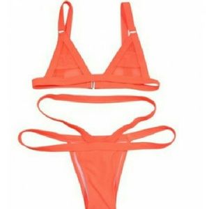 Sexy mesh thong bikini set